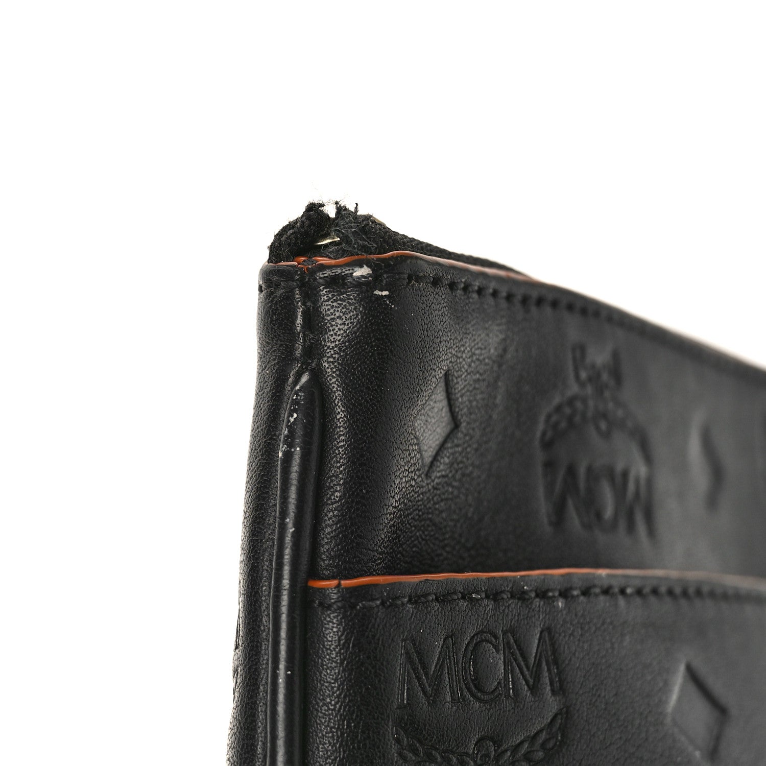 MCM Calfskin Ottomar Monogram Medium Crossbody Pouch Black 10 of 11