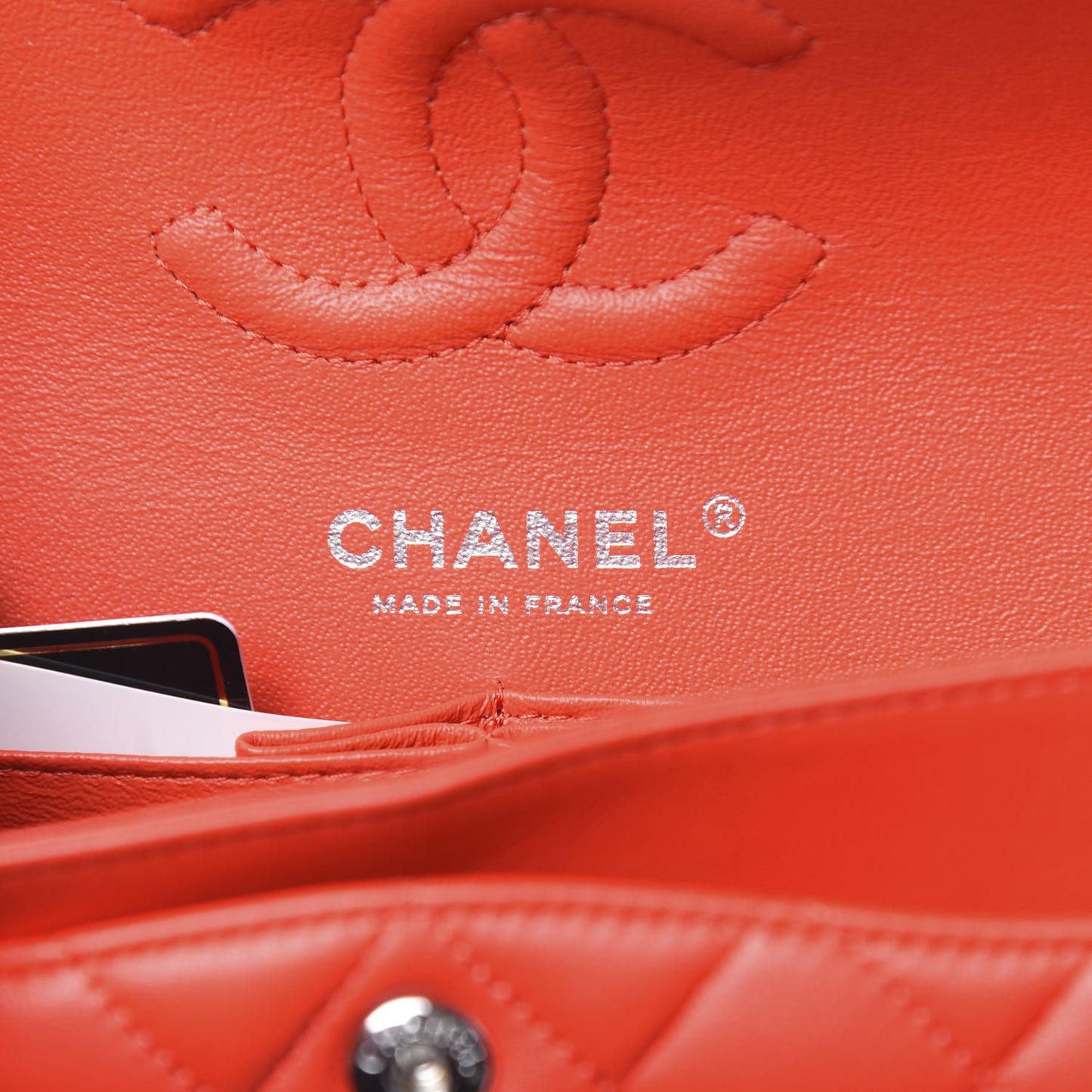 Lambskin Quilted Small Double Flap Red