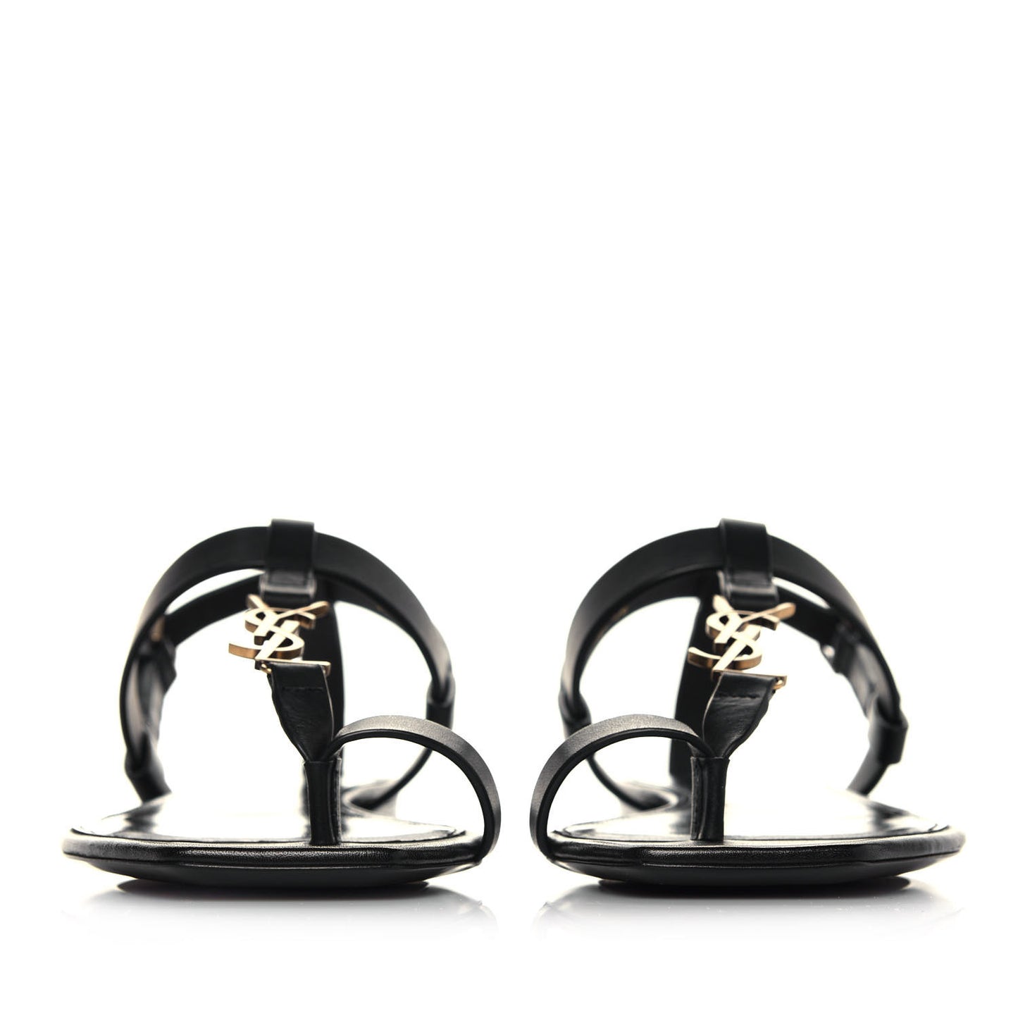Patent Calfskin Cassandra Monogram Sandals 38 Black