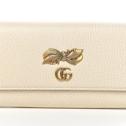 Gucci Calfskin Crystal Bow Continental Wallet Off White 7 of 7