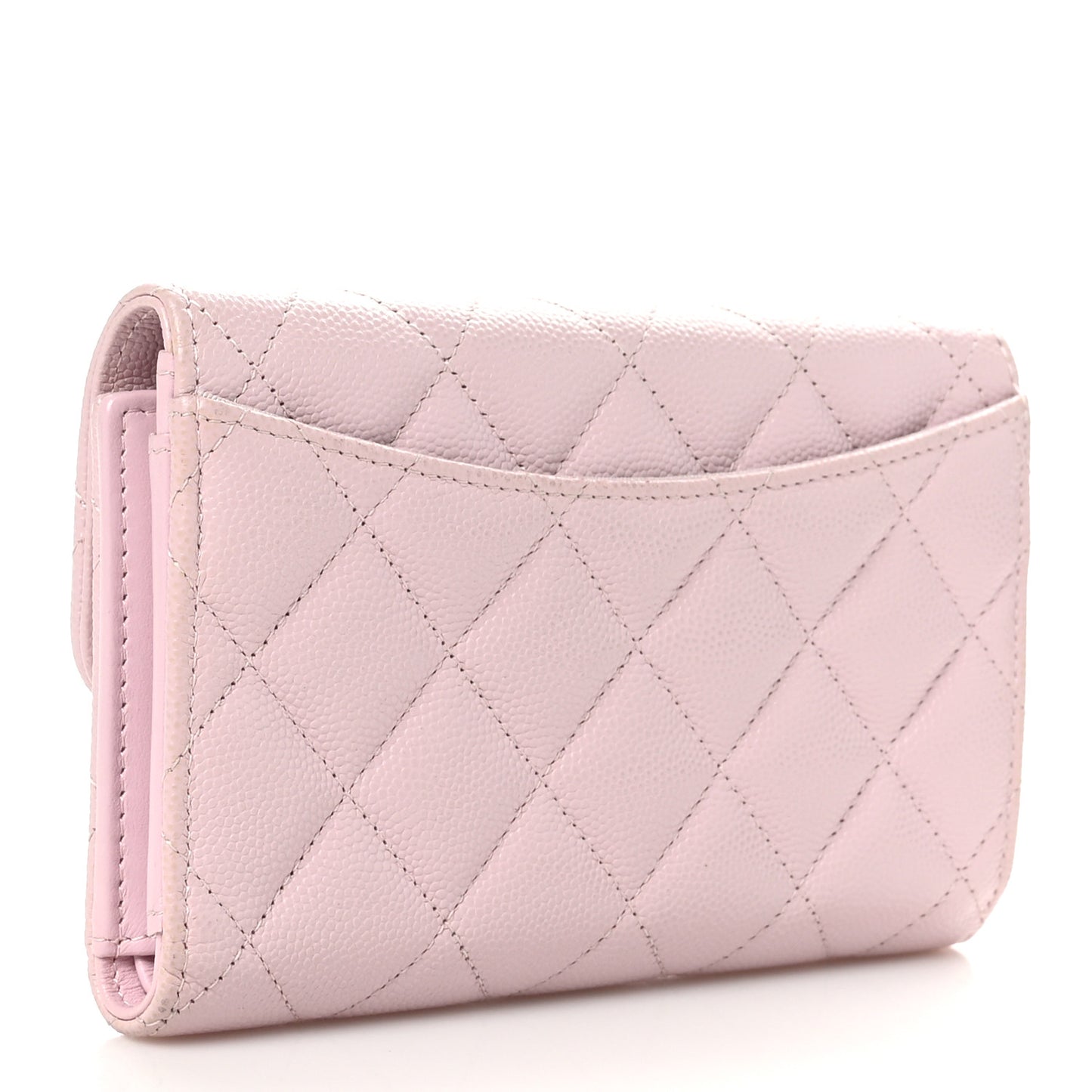 Caviar Quilted Medium Flap Wallet Light Pink