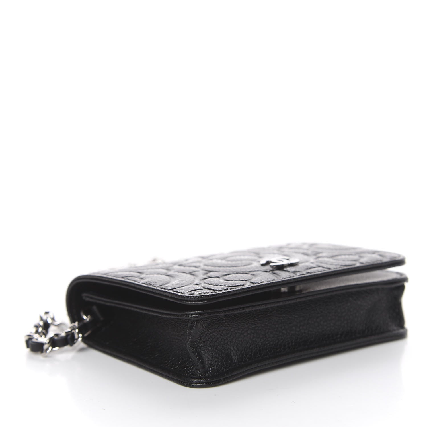 Chanel Caviar Camellia Embossed Chain Belt Bag Black 5 of 13