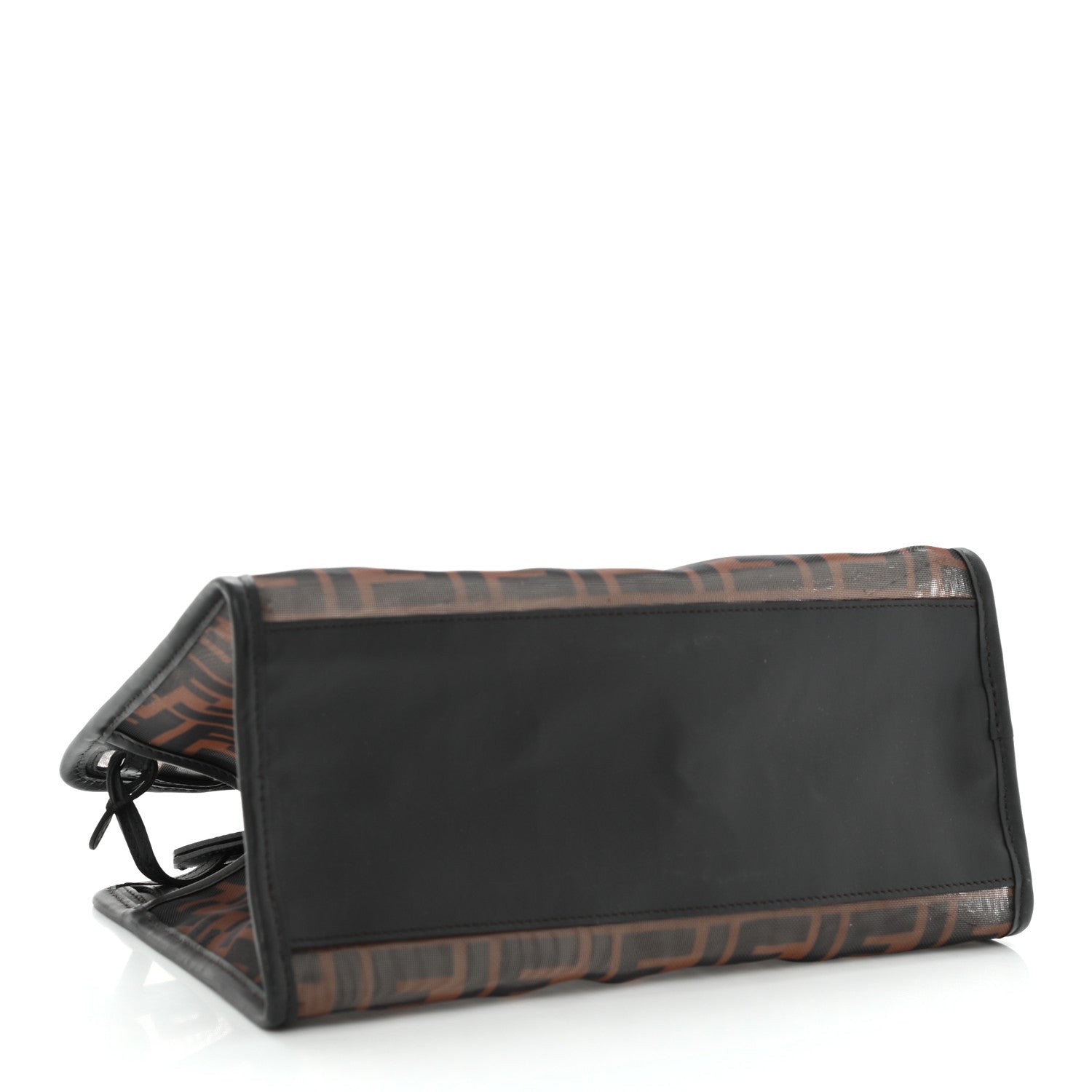 Fendi Mesh Vitello Century FF 1974 Mini Peekaboo Defender Cover Marrone Black Ebano 5 of 11