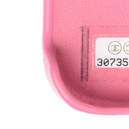 Chanel Lambskin Quilted Pearl Crush iPhone XII Pro Holder With Chain Pink 5 of 5