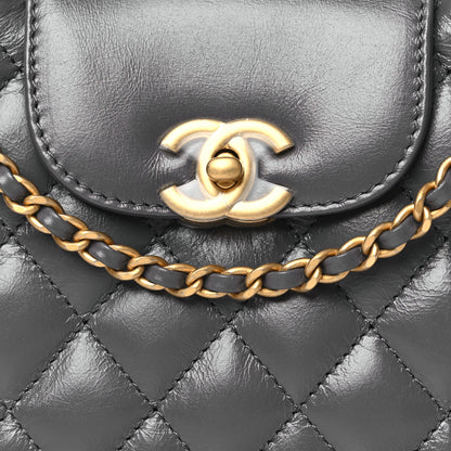 Chanel Shiny Aged Calfskin Quilted Nano Kelly Shopper Grey 8 of 11