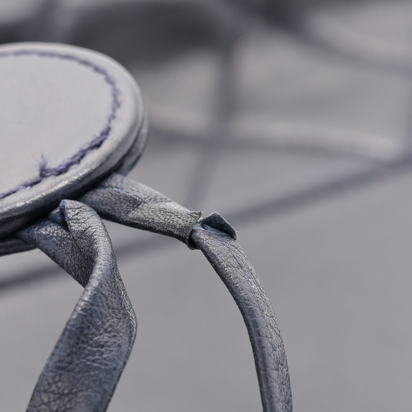 Lambskin Quilted Shoulder Bag Navy Blue