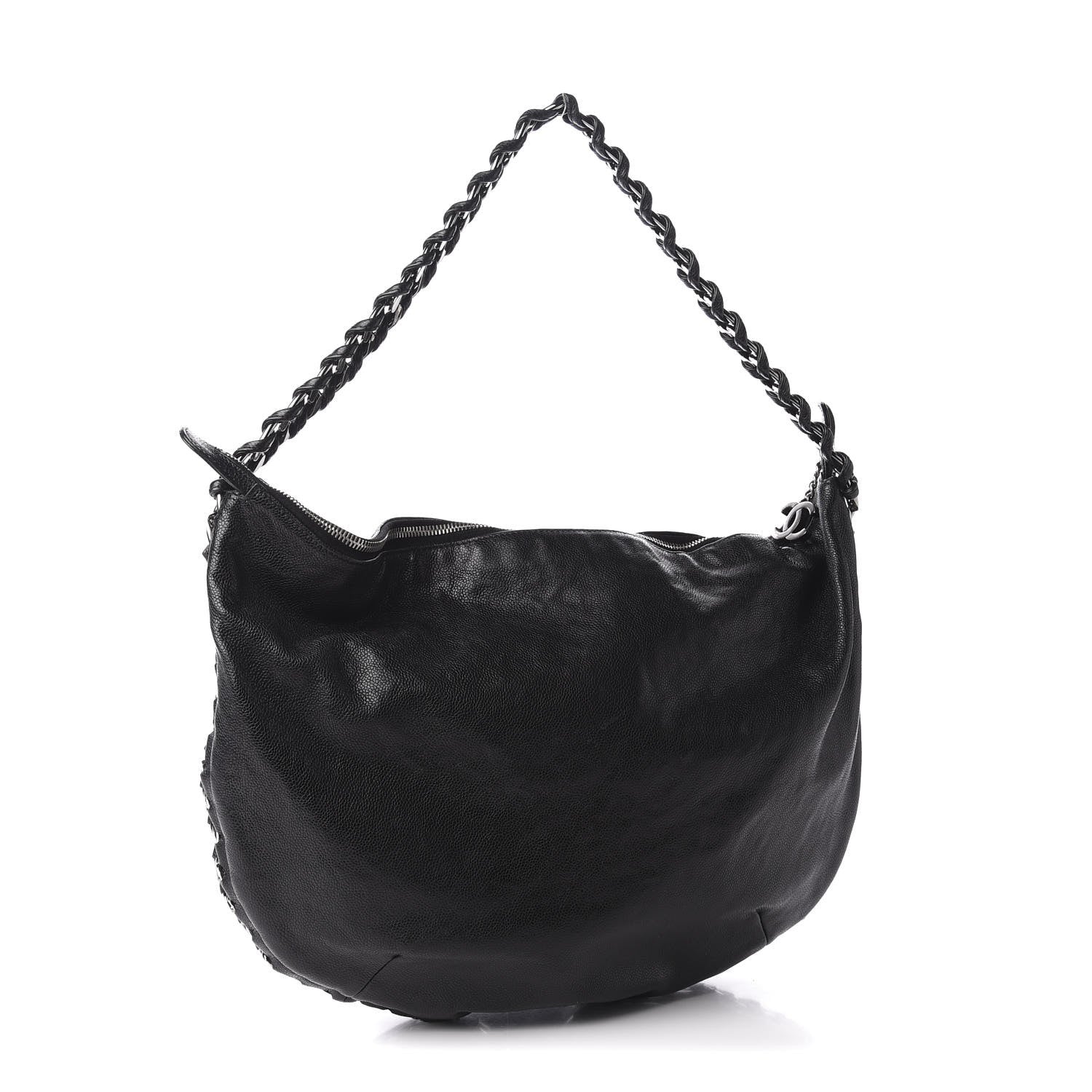 Chanel Glazed Caviar Modern Chain Hobo Black 2 of 15