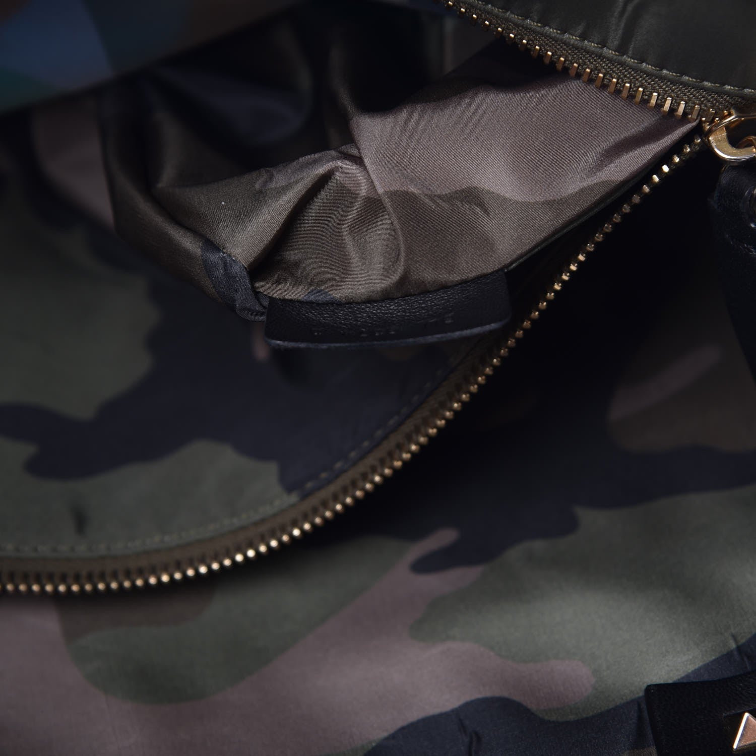 Valentino Garavani Nylon Camouflage Rockstud Reversible Tote Green Blue Fluo 9 of 14