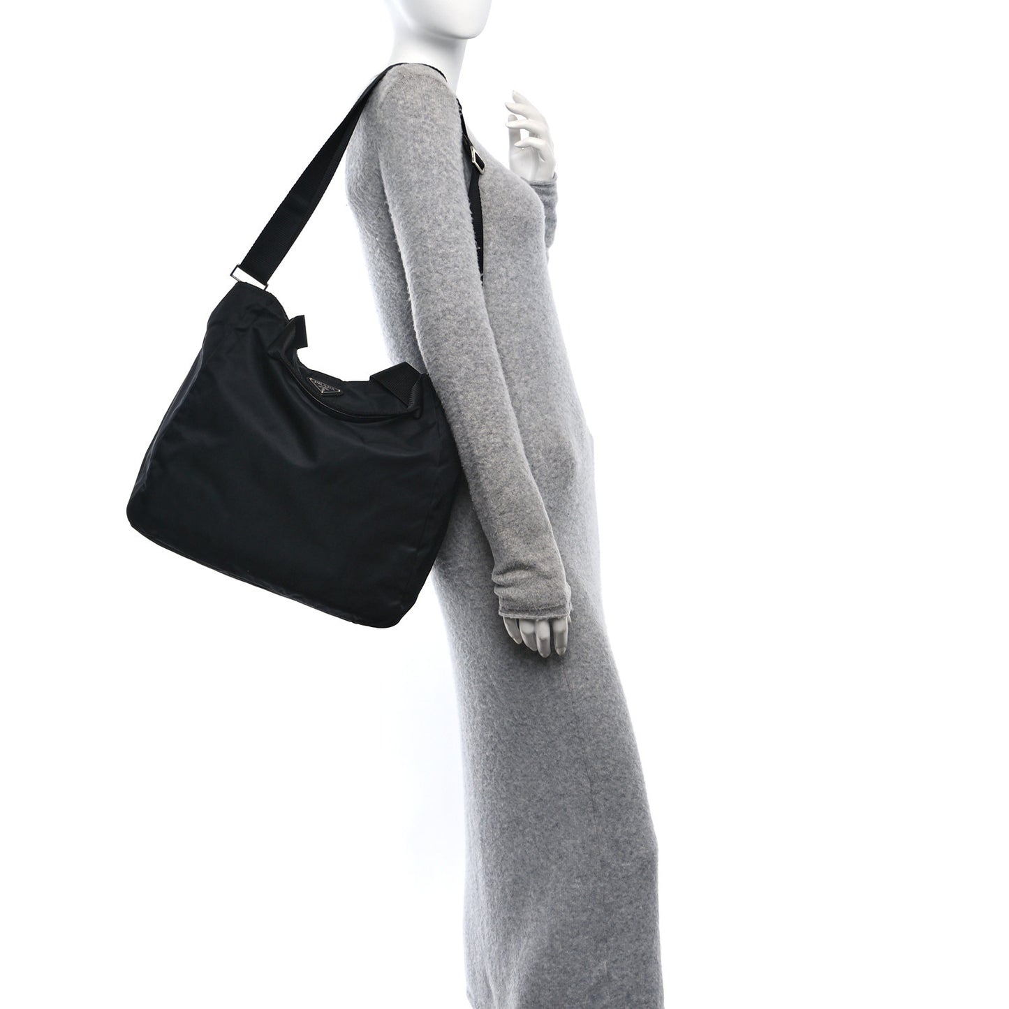 Tessuto Nylon Vela Shopping Tote Black