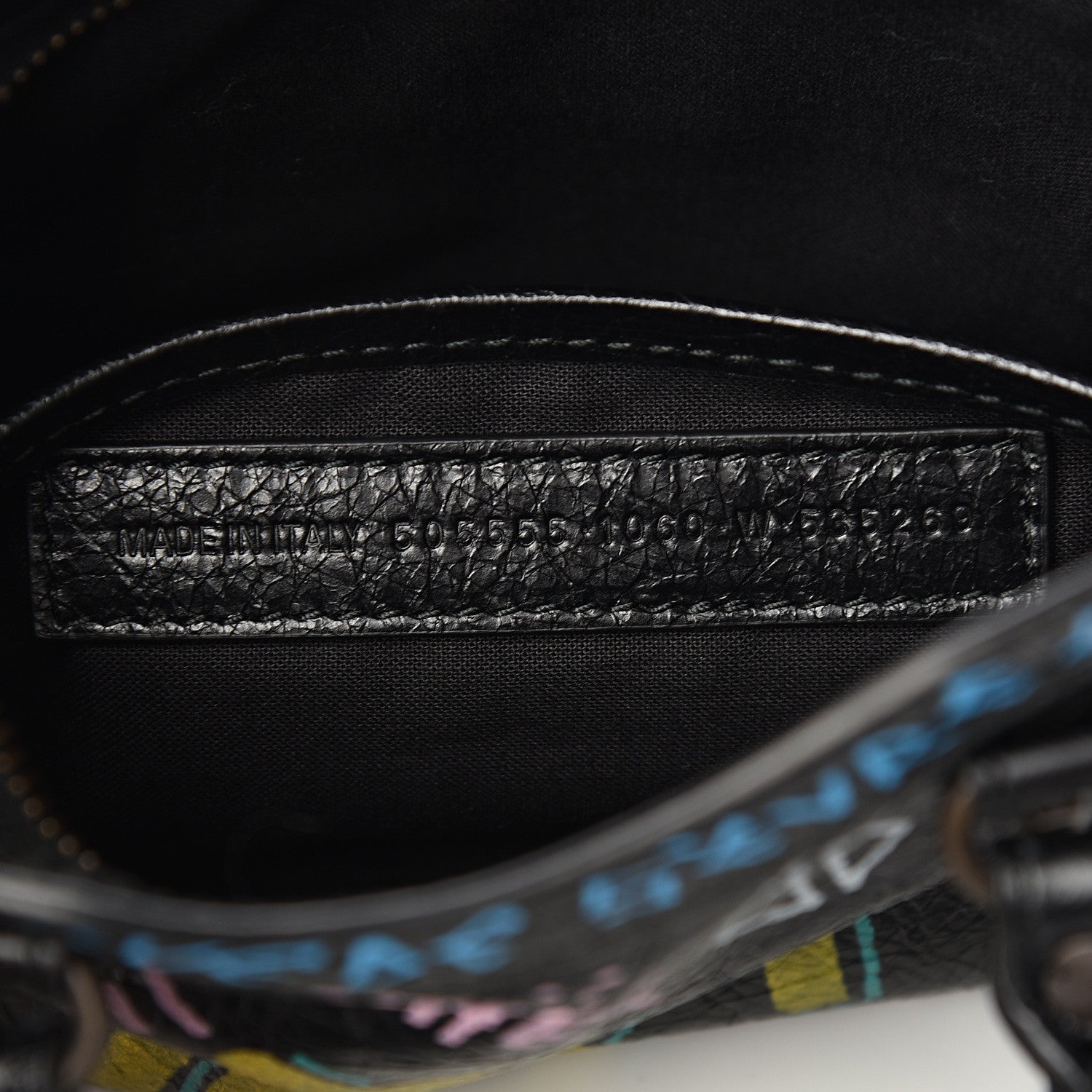 Balenciaga Agneau Graffiti Classic Hardware Nano City Black Multicolor 6 of 9