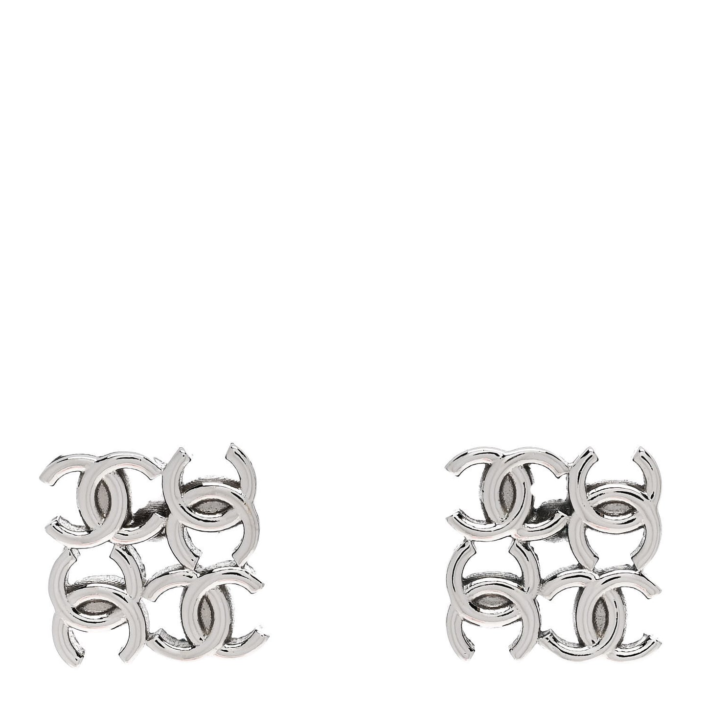 CC Logo Stud Earrings Silver