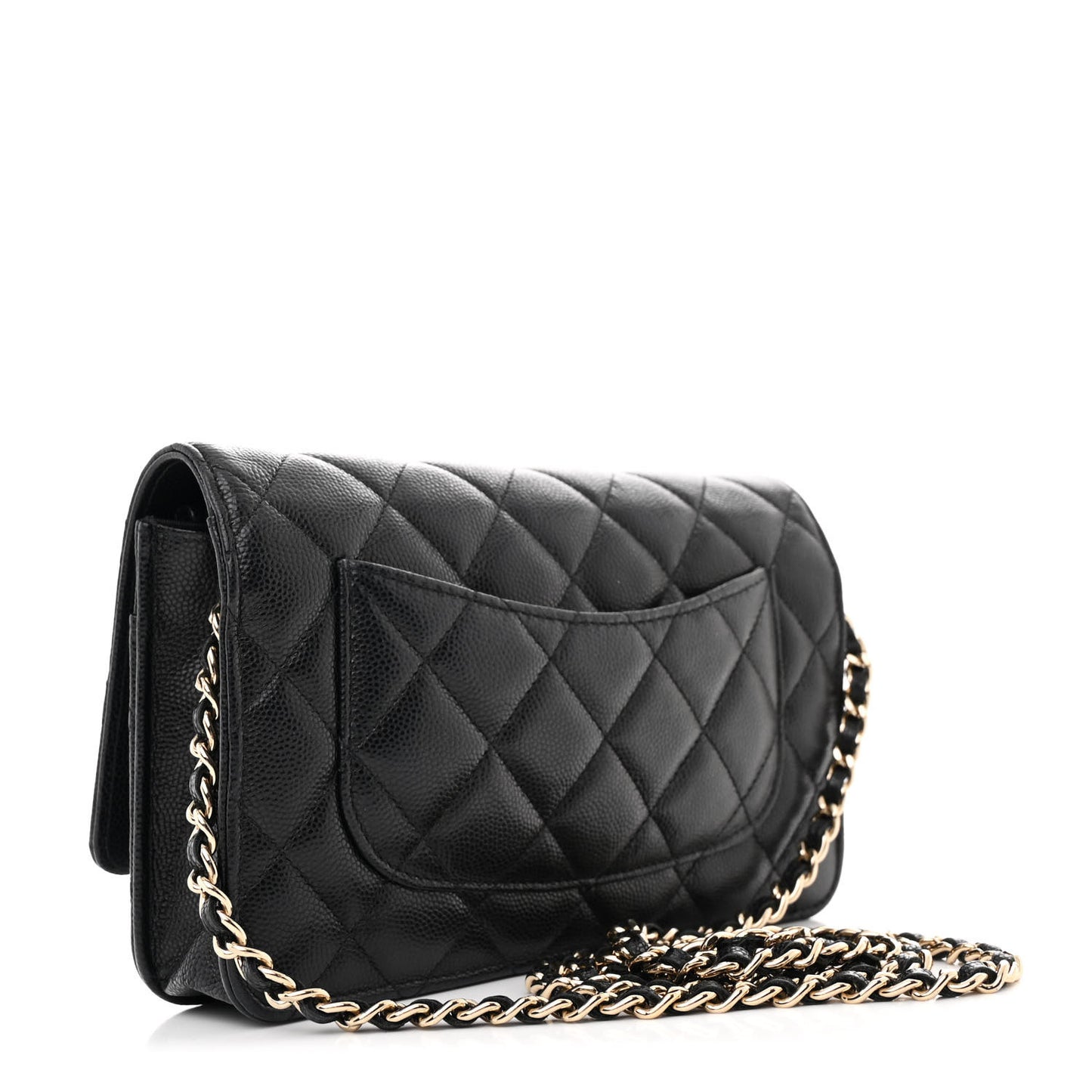 Caviar Quilted Coco Candy Wallet On Chain WOC Black Black