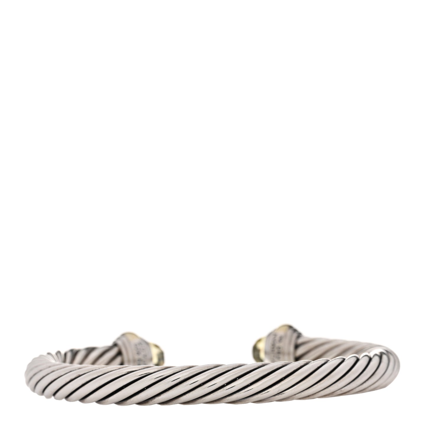 Sterling Silver 14K Yellow Gold Prasiolite 7mm Cable Classics Bracelet