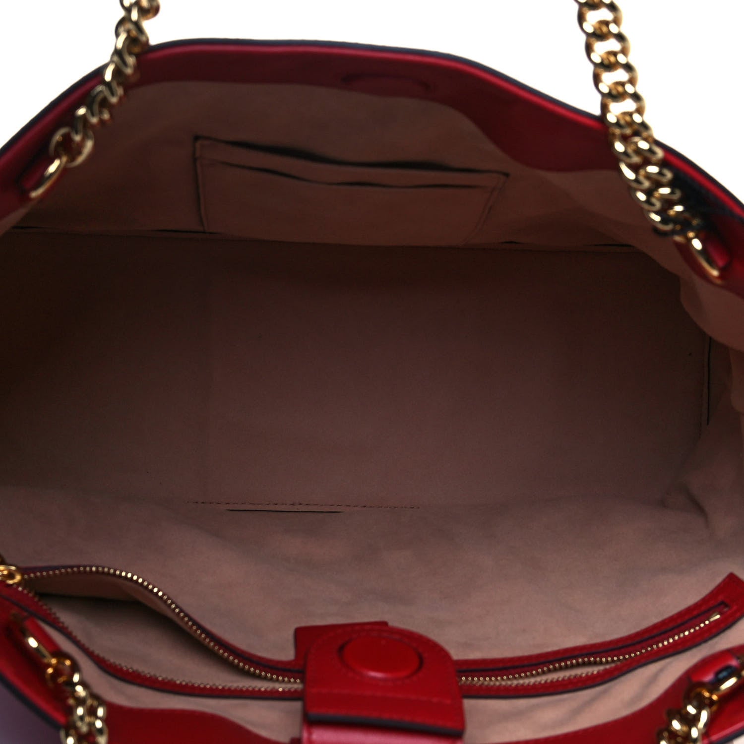Gucci Apollo Calfskin GG Dadini Embroidered Chain Shoulder Tote Hibiscus Red 5 of 10