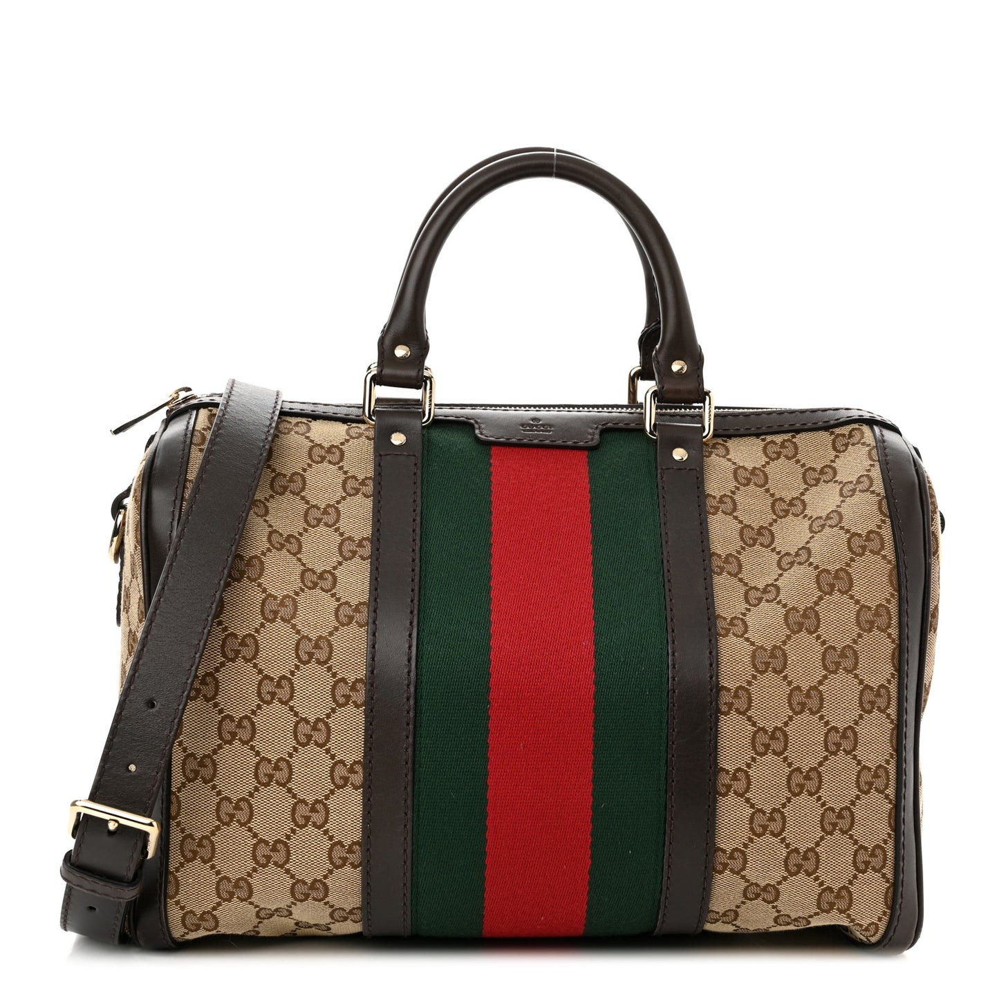 Monogram Vintage Web Medium Boston Dark Brown