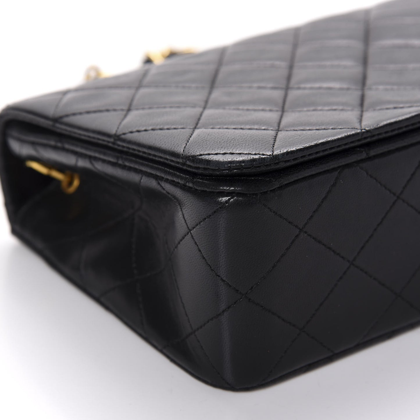 Lambskin Quilted Small Single Flap Bag Black