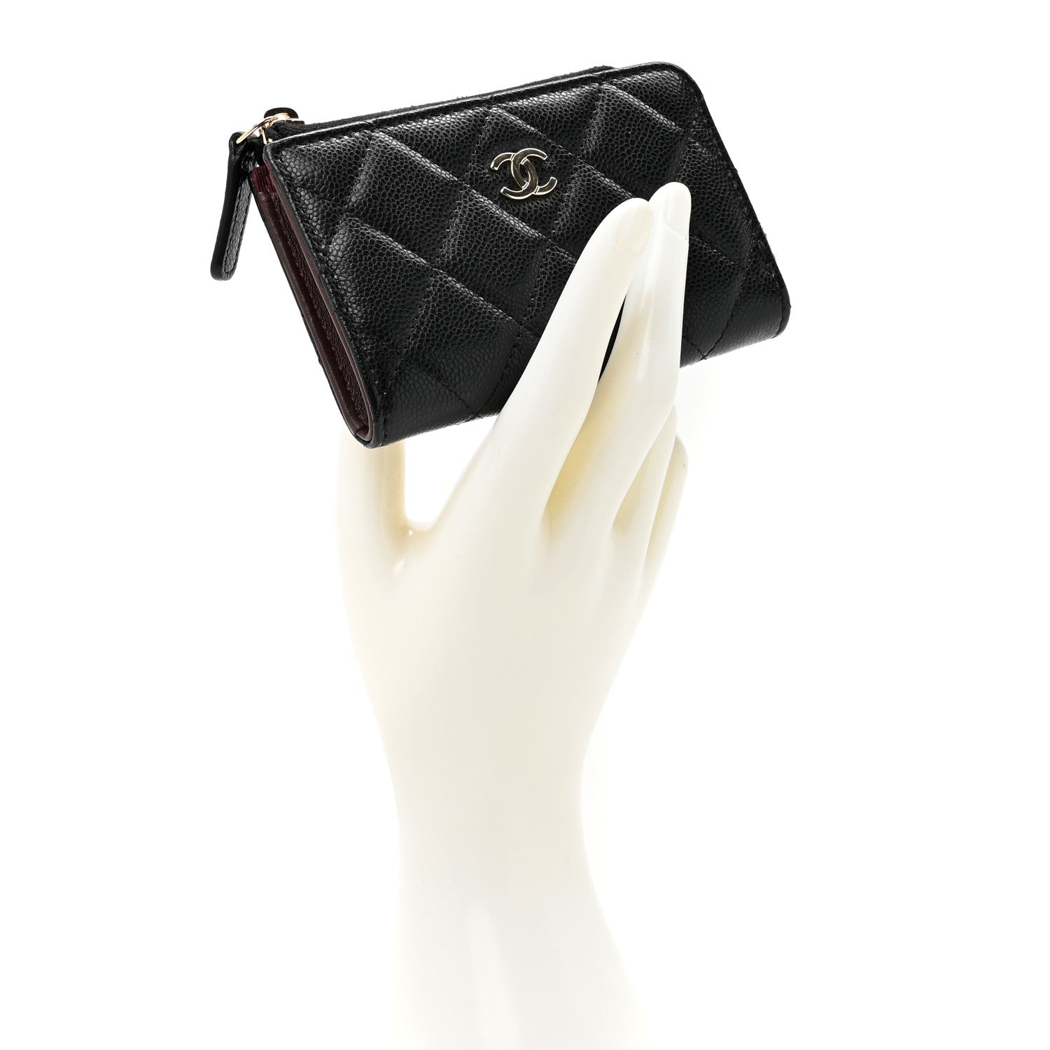 Chanel Caviar Quilted Zipped Key Holder Case Black 2 of 8