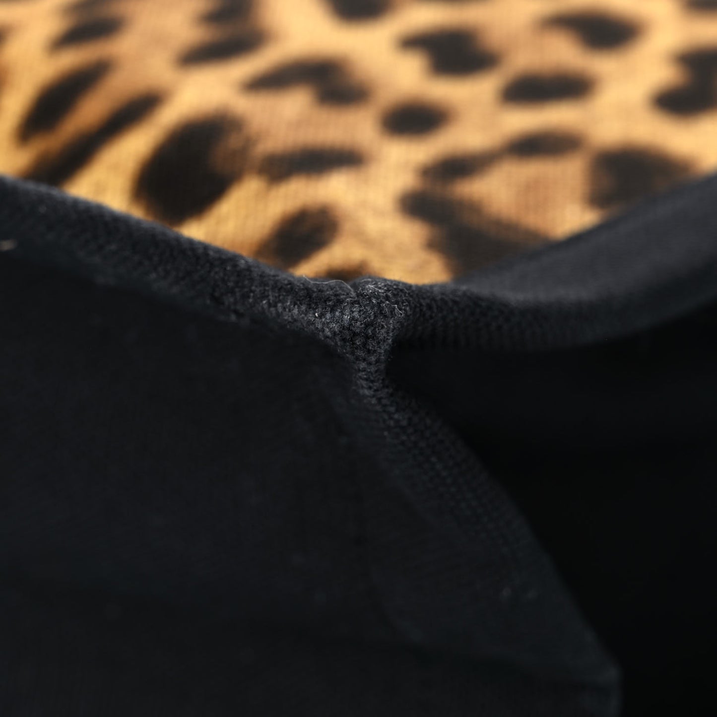 Canvas Calfskin Leopard Print Rive Gauche Noe Tote Natural Black