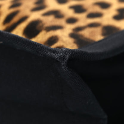 Saint Laurent Canvas Calfskin Leopard Print Rive Gauche Noe Tote Natural Black 12 of 13