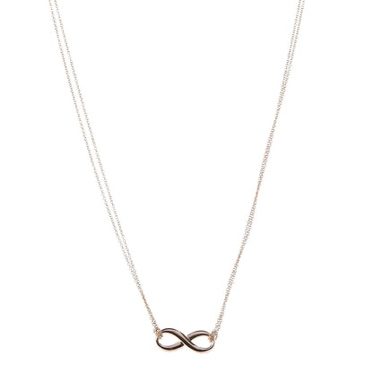 Tiffany 18K Rose Gold Infinity Double Chain Pendant Necklace 1 of 7