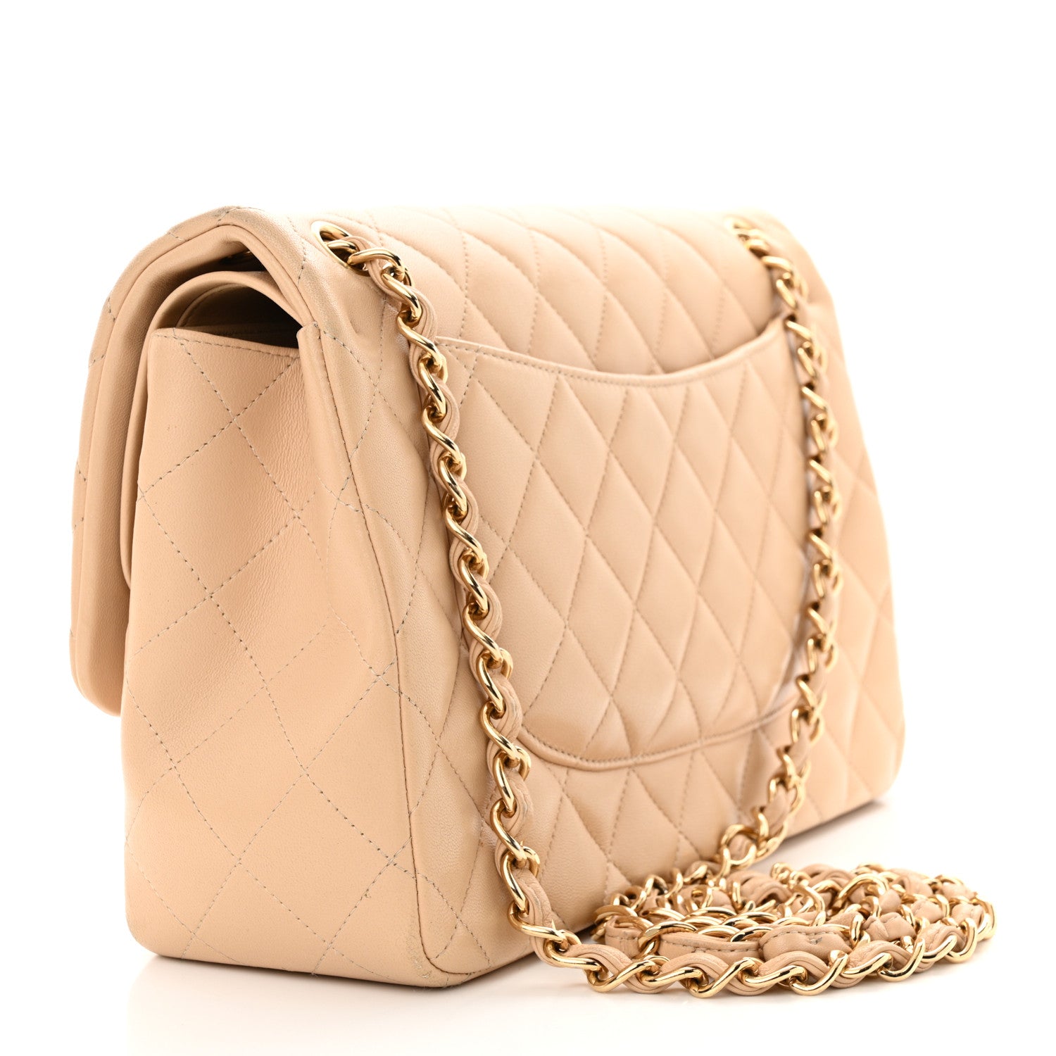 Chanel Lambskin Quilted Jumbo Double Flap Beige 3 of 21