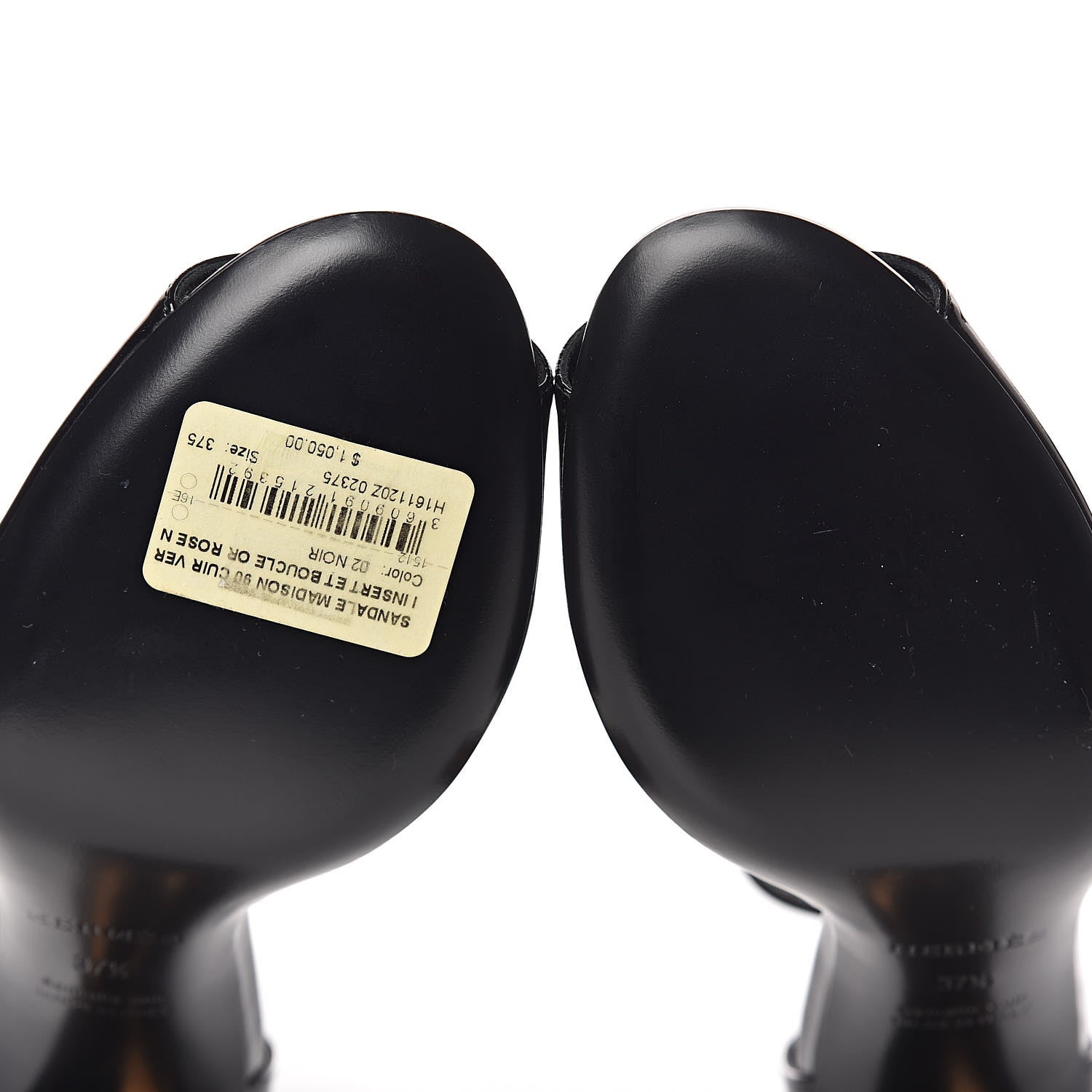 Hermes Patent Calfskin Madison 90 Sandals 37.5 Black 8 of 10