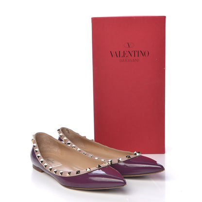 Valentino Garavani Patent Rockstud Ballerina Flats 38.5 Purple Poudre 20 of 20