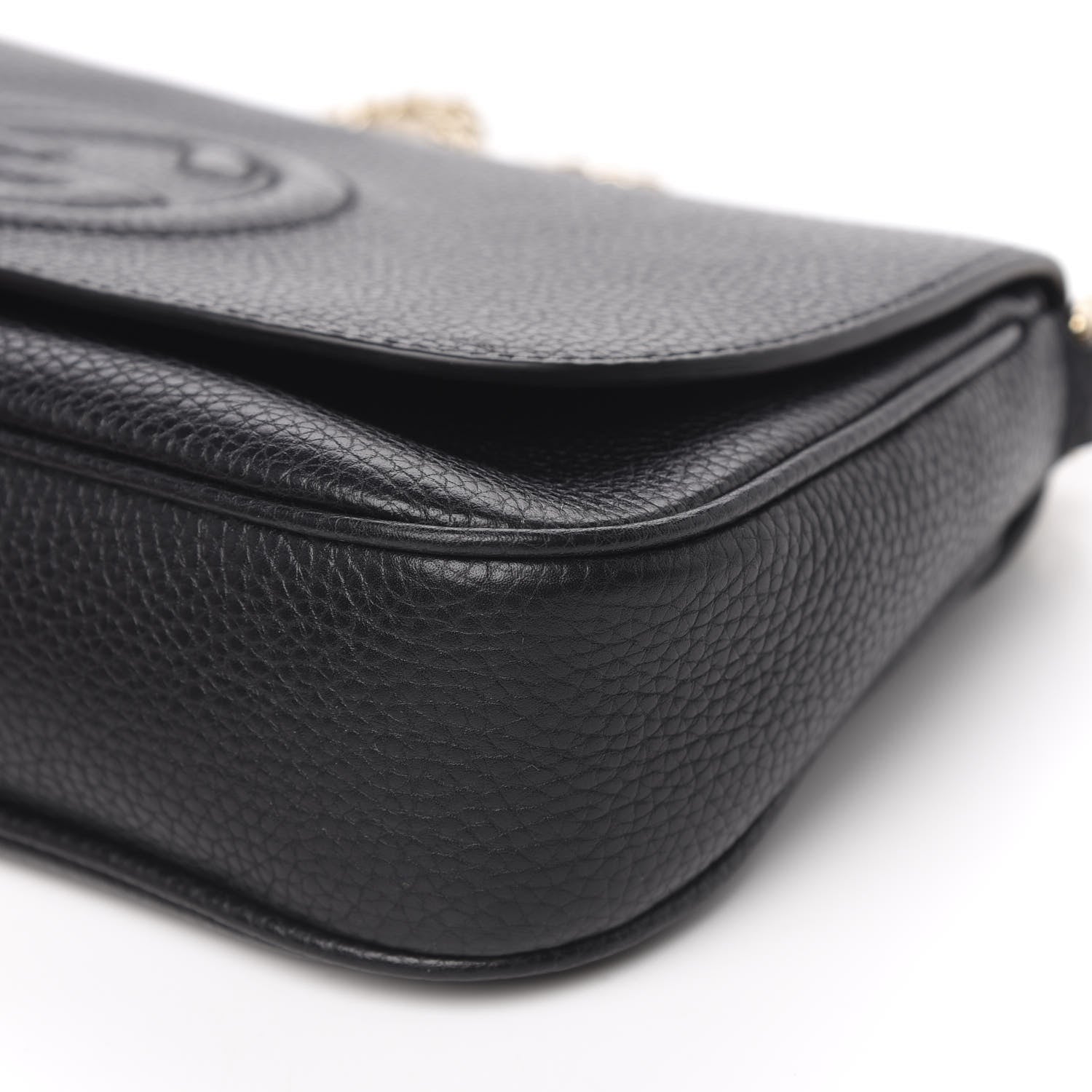 Gucci Pebbled Calfskin Medium Soho Flap Crossbody Black 9 of 10