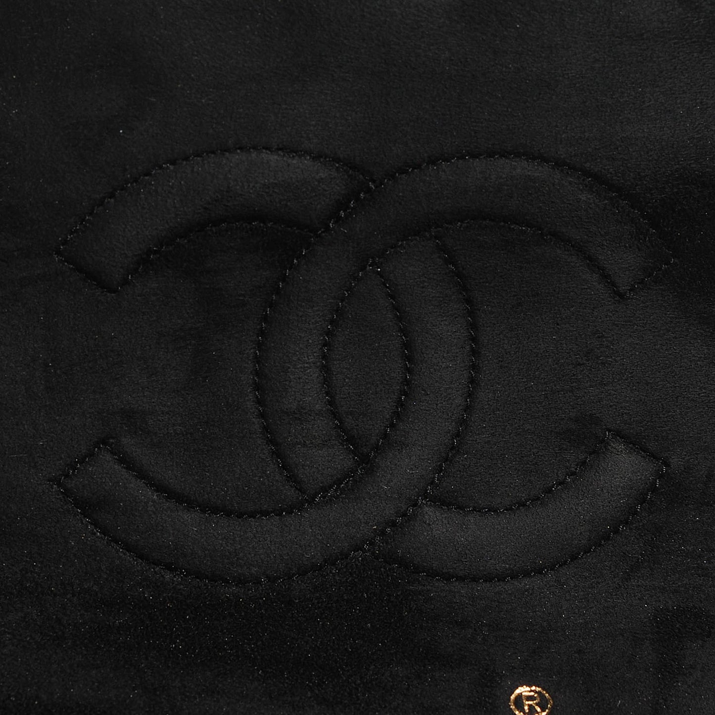 Suede Quilted Small Gripoix Flap Black