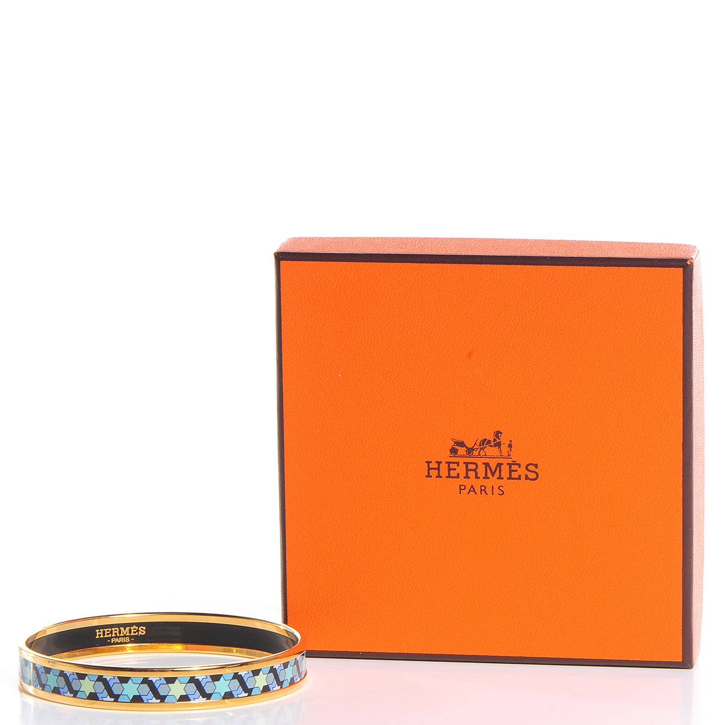 Enamel Printed Narrow Rose de Compas Bracelet 62 Ciel
