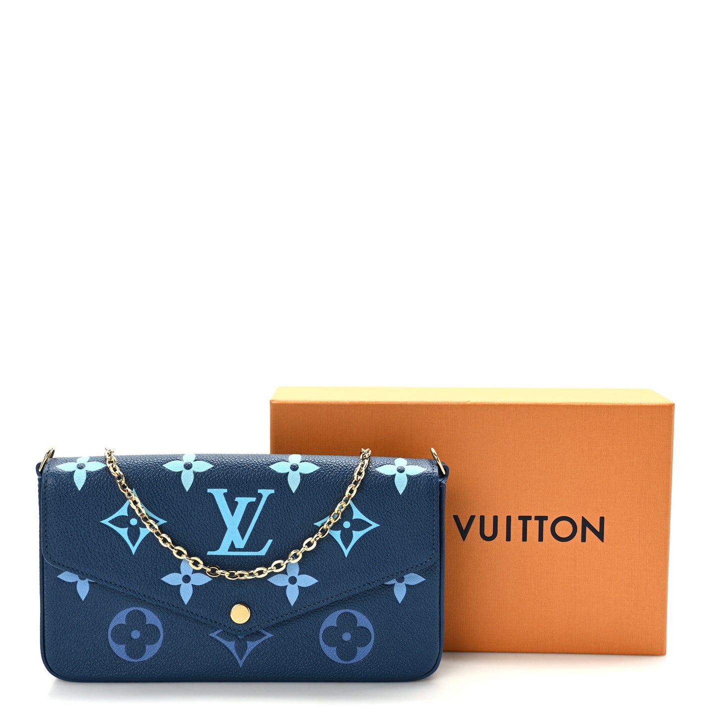 Empreinte Monogram Giant Felicie Pochette Chain Wallet Gradient Blue