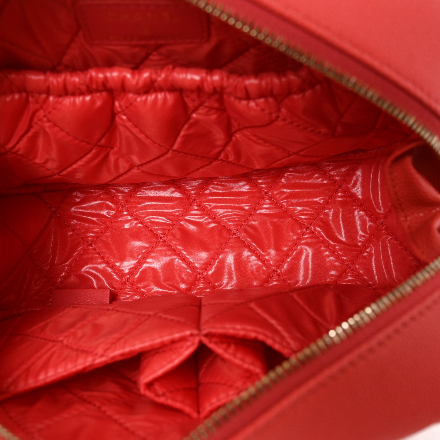 Chanel Caviar Quilted Medium Curvy Pouch Cosmetic Case Dark Pink 5 of 10