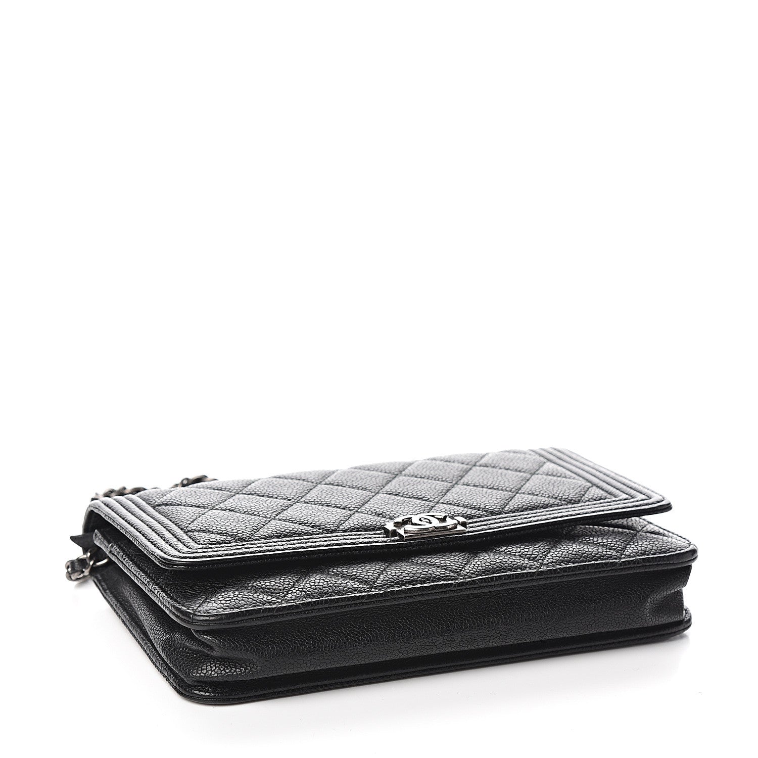 Chanel Caviar Quilted Boy Wallet On Chain WOC Black 3 of 10