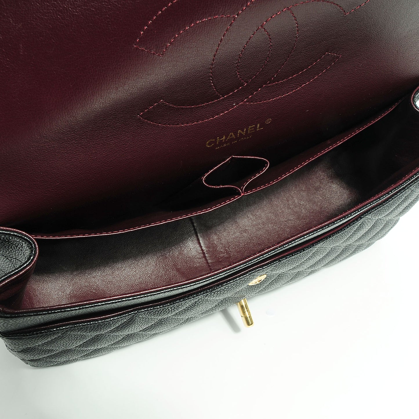 Caviar Quilted Jumbo Double Flap Black