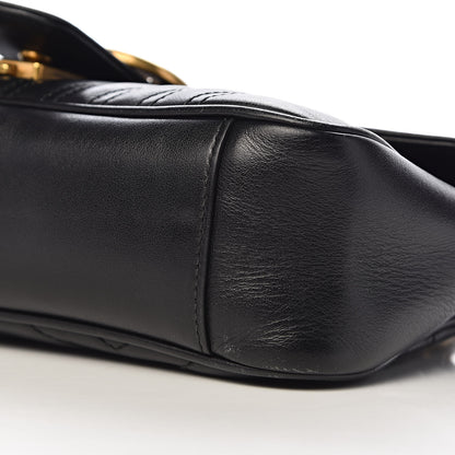 Gucci Calfskin Matelasse Small GG Marmont Shoulder Bag Black 11 of 12
