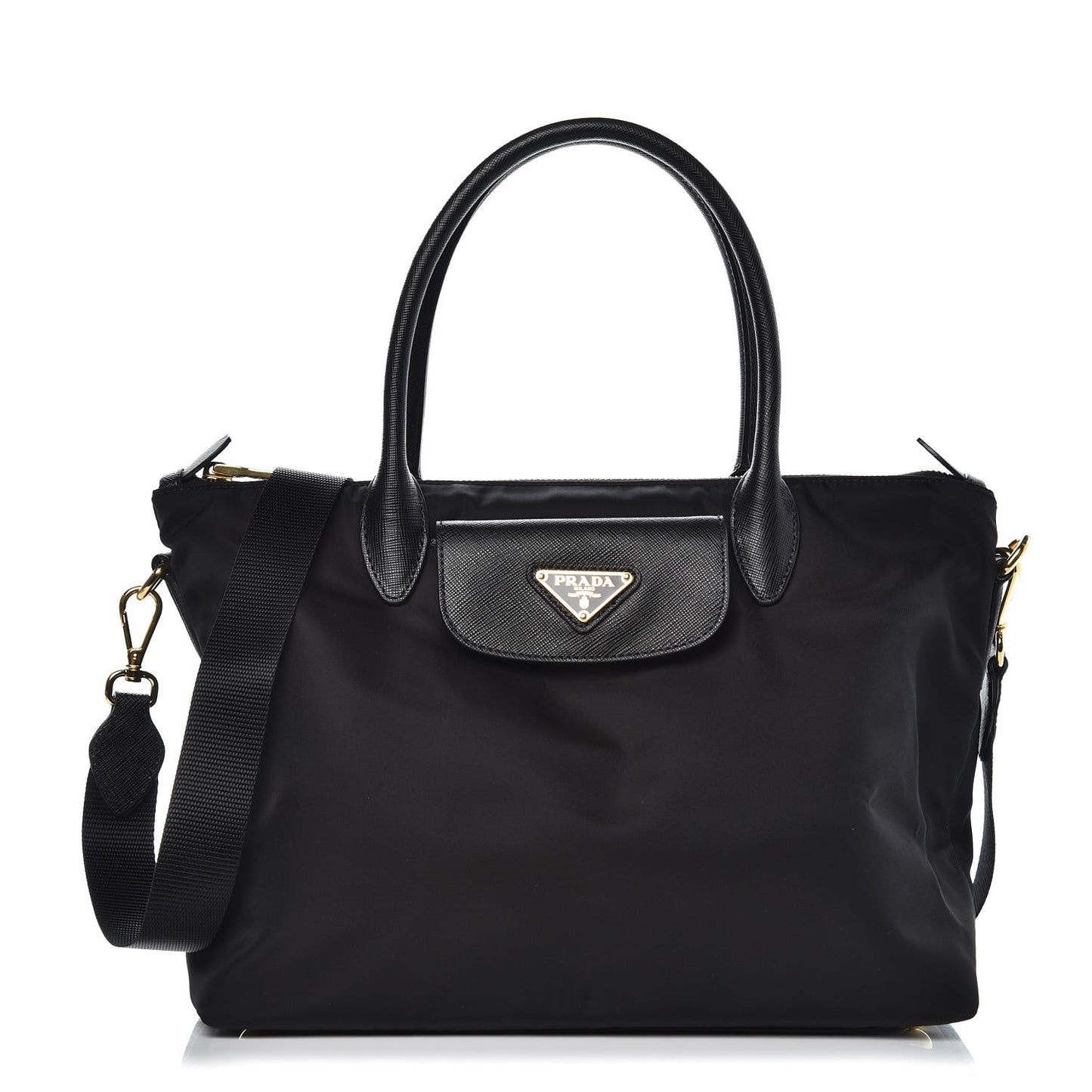 Tessuto Nylon Saffiano Tote Black