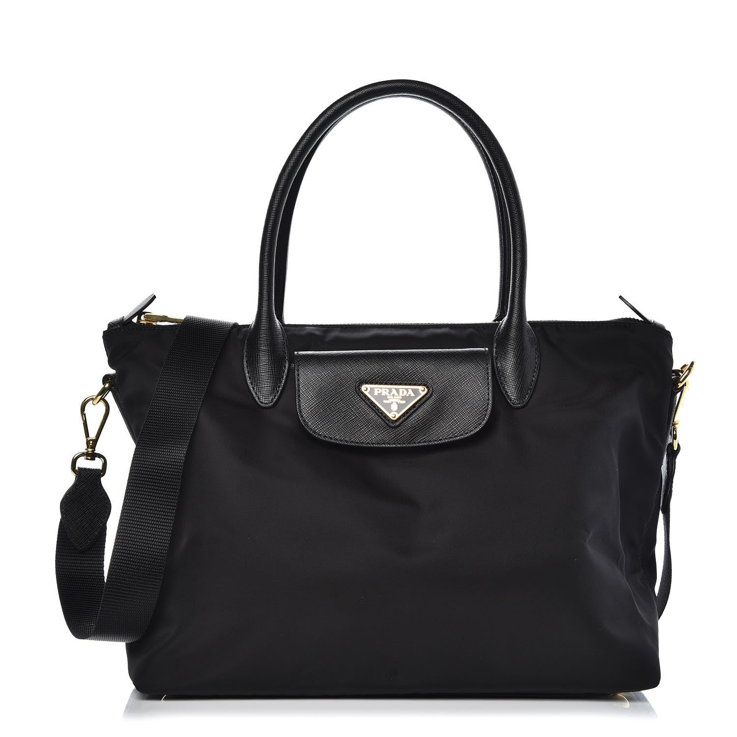 Prada Tessuto Nylon Saffiano Tote Black 1 of 7
