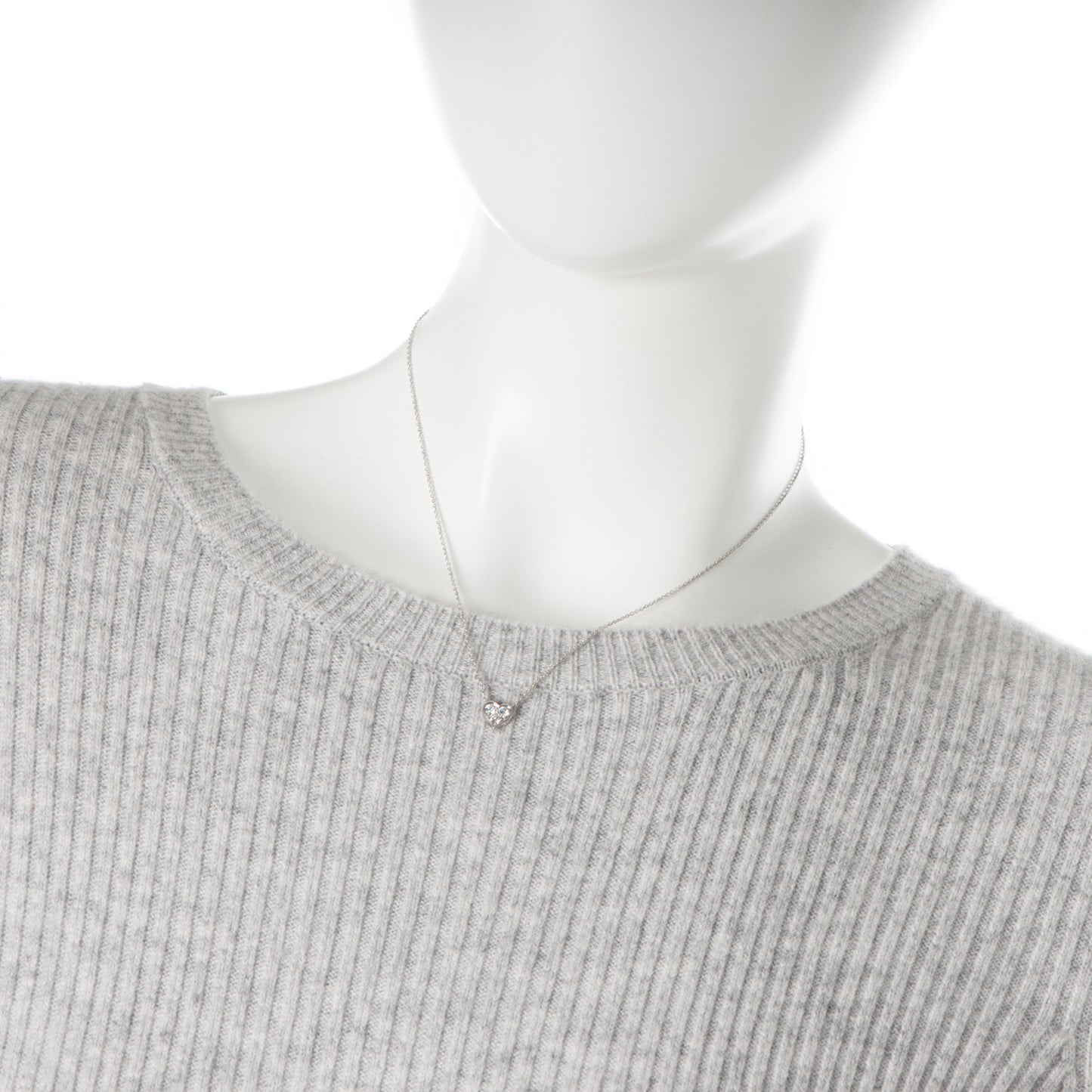 Platinum Diamond Heart Pendant Necklace