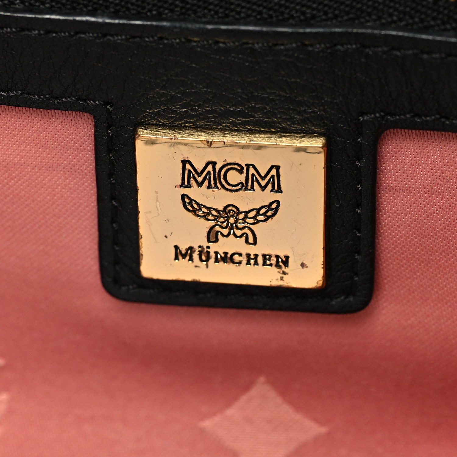 MCM Visetos Studded Dual Stark Backpack Chalk Pink Black 6 of 12