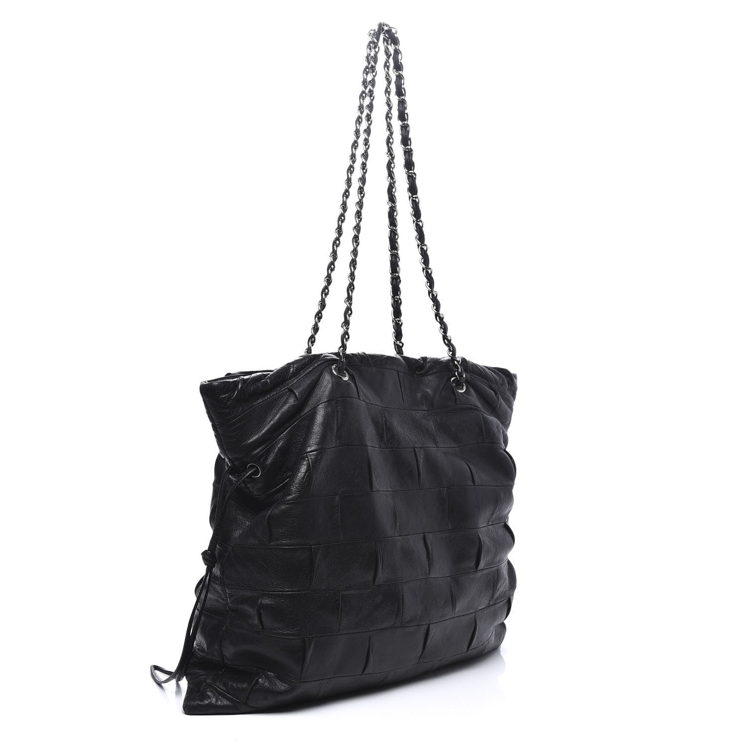 Chanel Lambskin Igloo Drawstring Tote Black 2 of 11