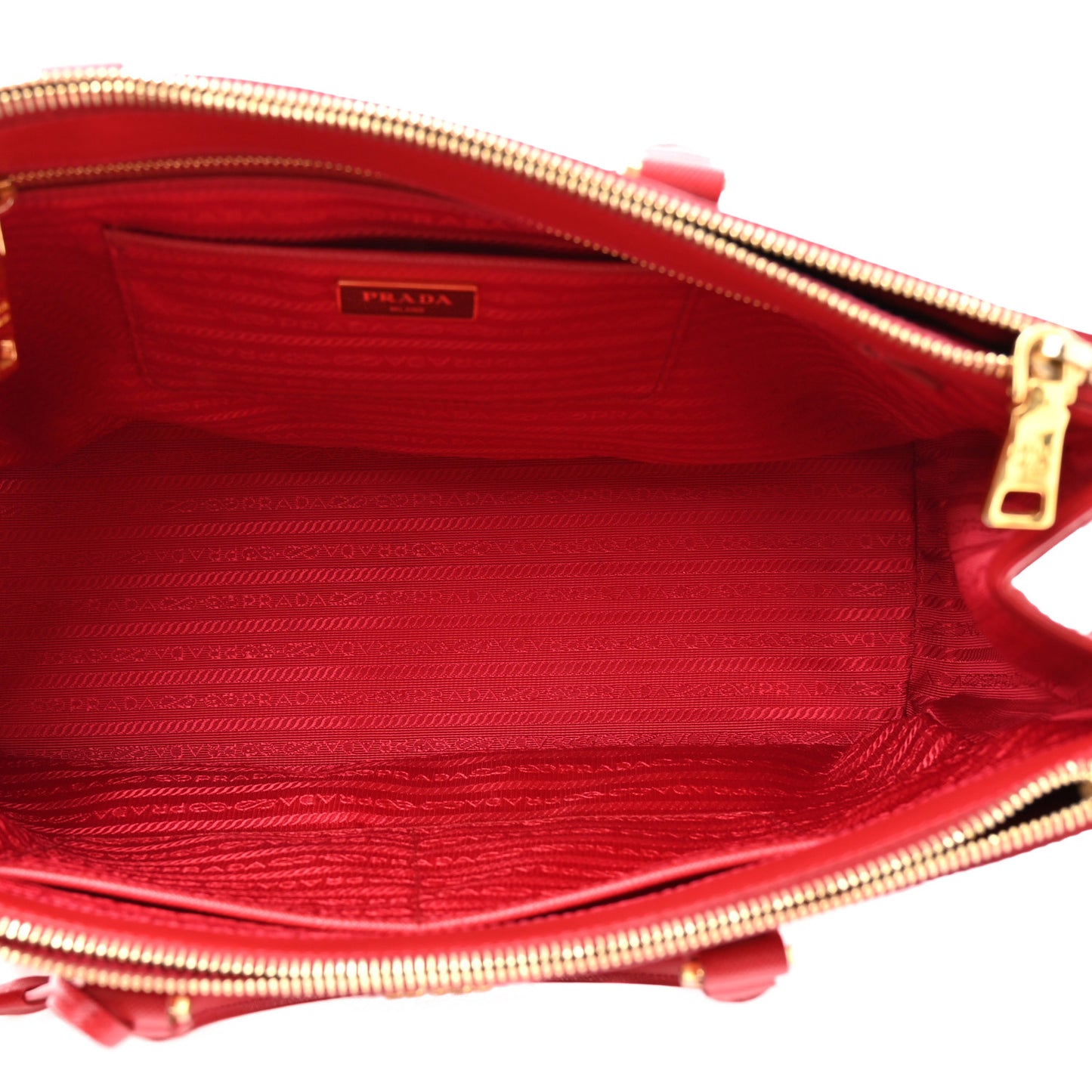 Saffiano Lux Large Galleria Double Zip Tote Fuoco