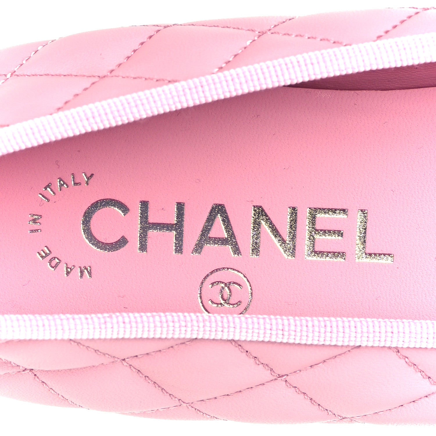 Chanel Lambskin Quilted CC Cap Toe Ballerina Flats 39.5 Pink Black 7 of 10