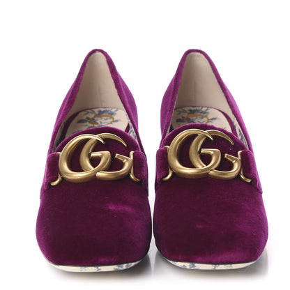 Gucci Softy Velvet GG Victoire 55mm Loafer Pumps 37.5 Fucsia 2 of 9