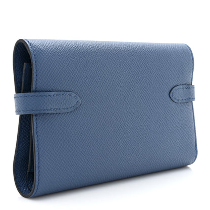 Hermes Epsom Medium Kelly Wallet Bleu Agate 3 of 9