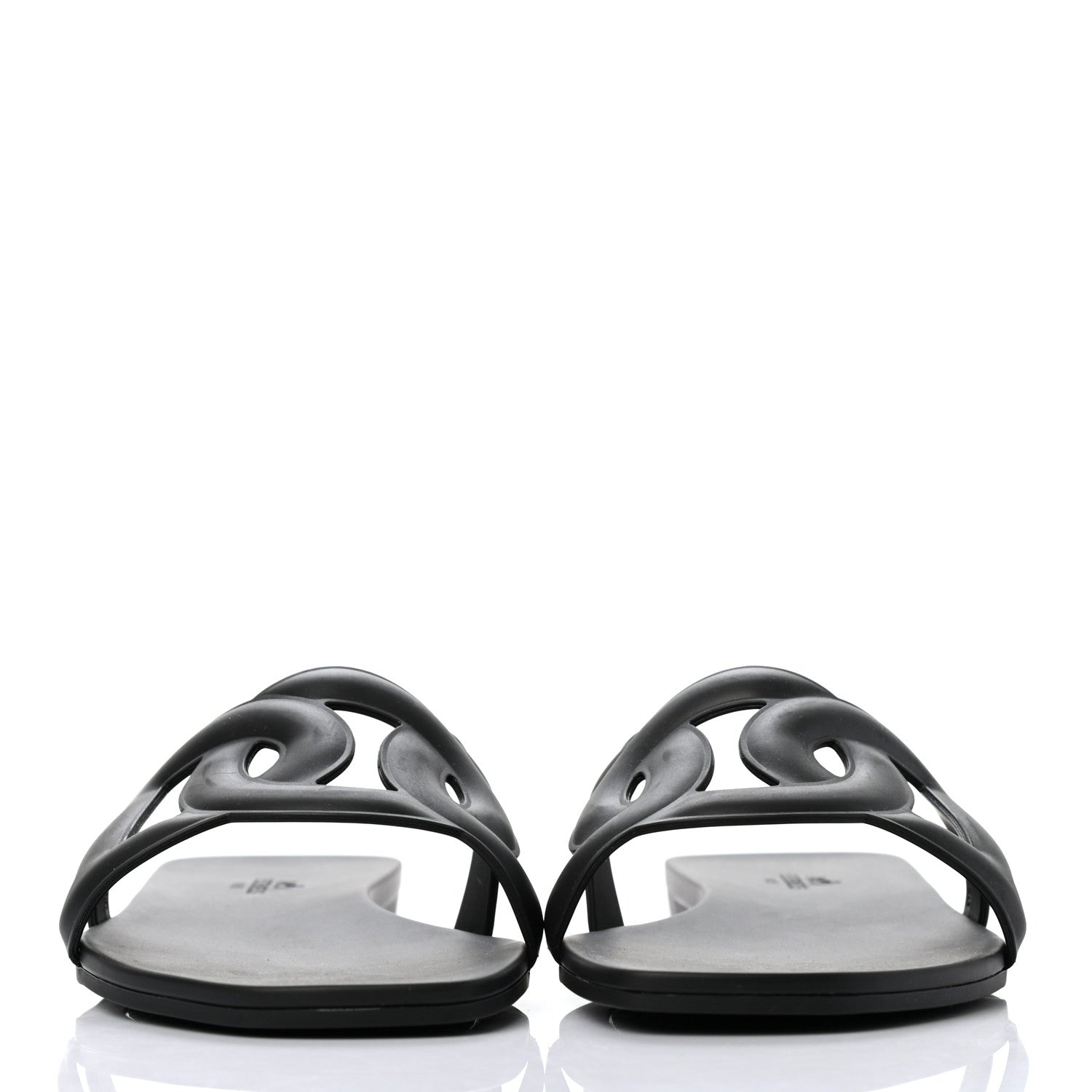 Hermes Rubber Aloha Sandals 40 Black 2 of 8