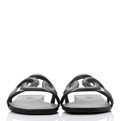 Hermes Rubber Aloha Sandals 40 Black 2 of 8