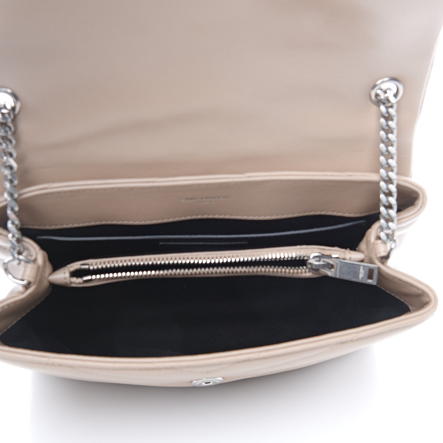 Calfskin Y Quilted Monogram Small Loulou Chain Satchel Nude Powder
