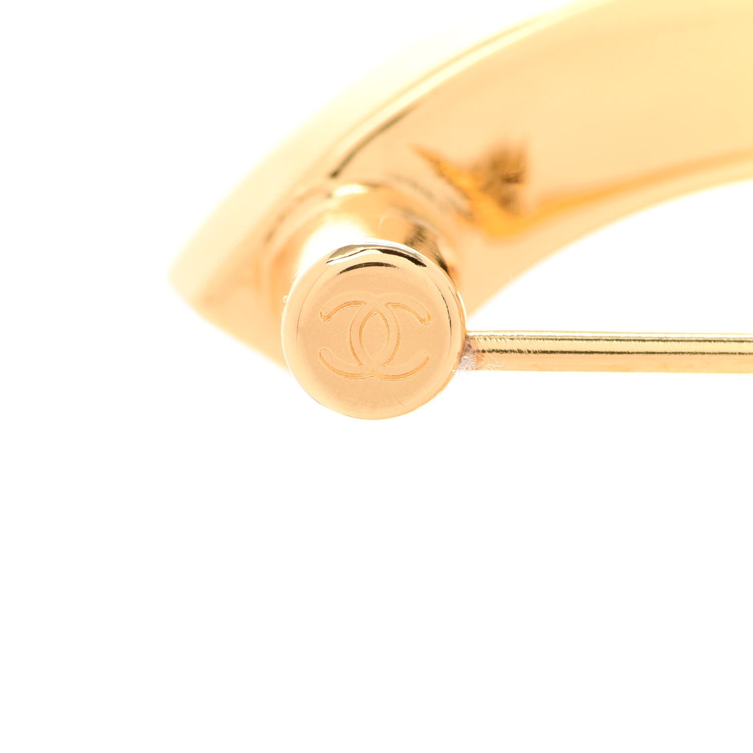 Chanel Metal Paris Button CC Large Brooch Gold 5 of 6