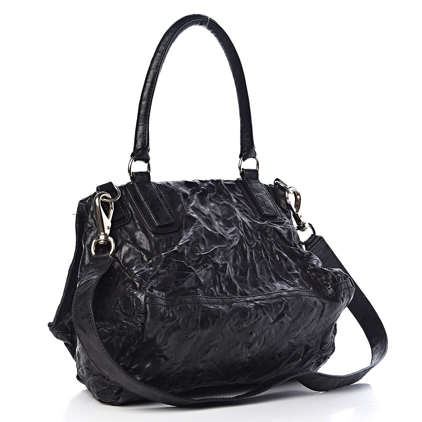 Tumbled Sheepskin Medium Pandora Bag Black
