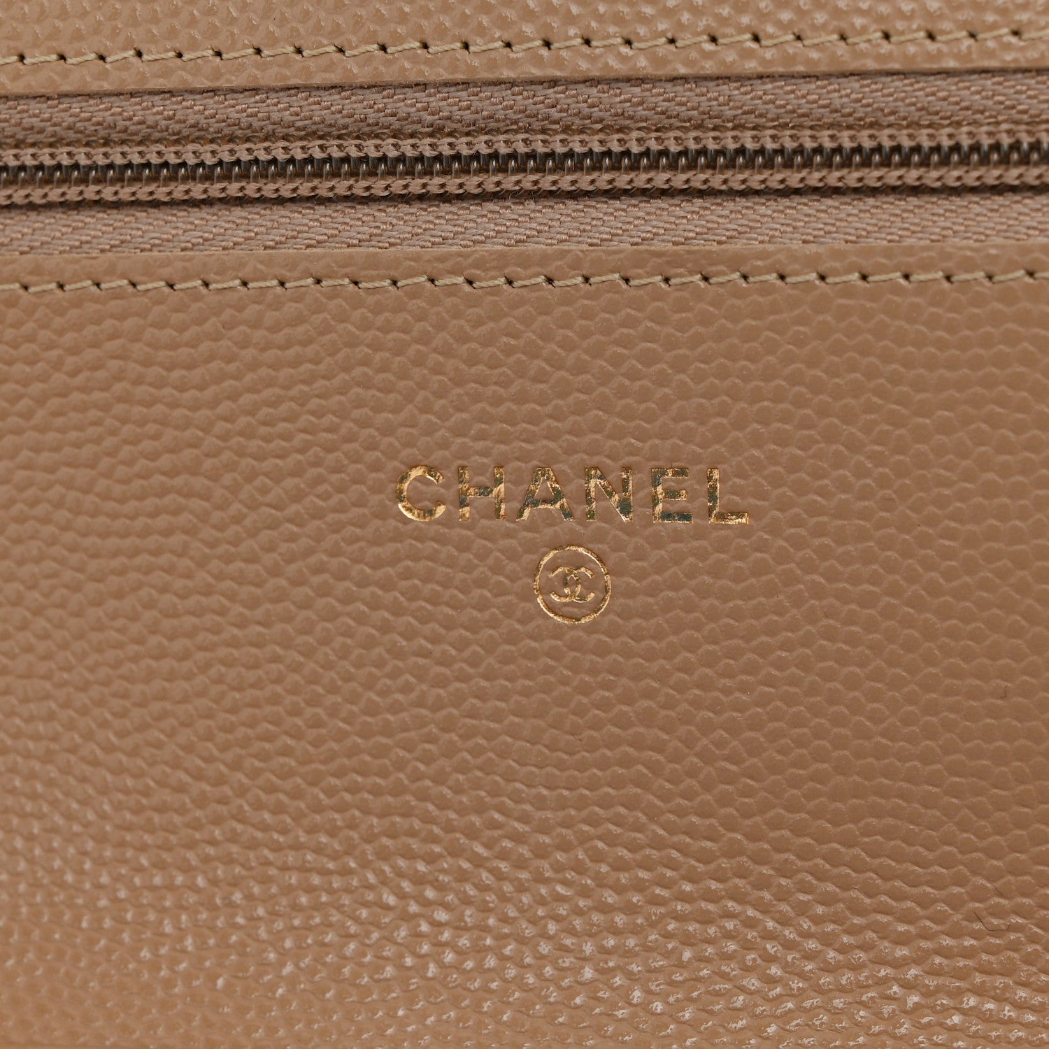 Chanel Caviar Quilted Wallet on Chain WOC Dark Beige 6 of 12